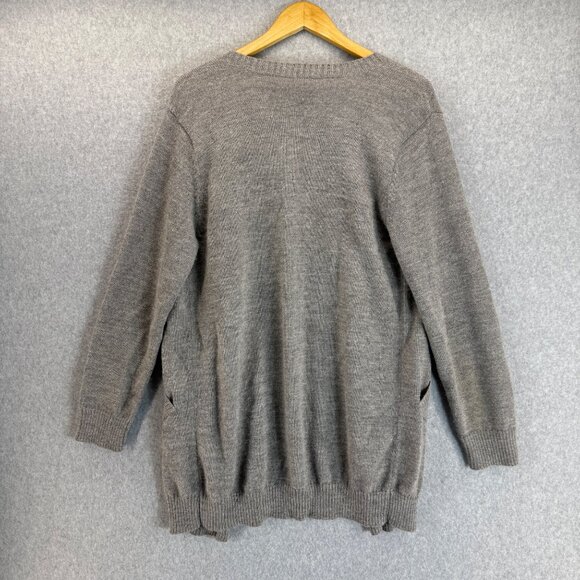 Eileen Fisher Women's Medium Gray‎ Cardigan Sweater Baby Alpaca Wool Open Front - Picture 9 of 16